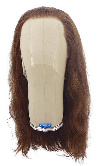 Woman Wig, 100% Hantied in Theatre Lace, Synthetic Hair 40-55cm (153gr), color Brown