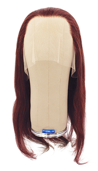 Woman Wig, 100% Full Hantied in Thetre Lace, Human Hair 20-35cm (135gr), color Burgandy