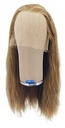 Woman Wig, 100% Full Hantied in Theatre Lace, Synthetic Hair 44-54cm (183gr), color Brown Grey