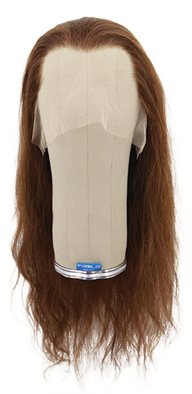 Woman Wig, 100% Full hantied in Theatre Lace, Human Hair 55cm (135gr), color Light Brown