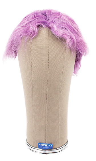 Man Wig, 100% Handtied in Cotton Lace, Human Hair 8cm (52gr), color Purple