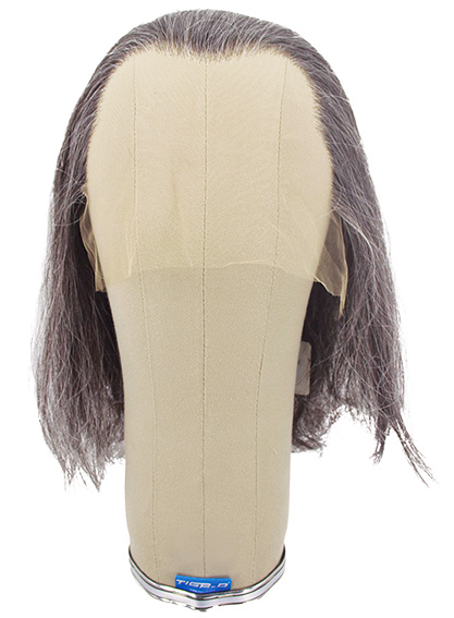 Man Wig, 100% Hantied in Film Lace, Synthetic Hair 18-27cm (54gr), color Dark Grey