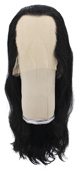 Woman Wig, Back wefted Front Hantied in Theatre Lace front, Synthetic Hair 52cm (200gr), color Black