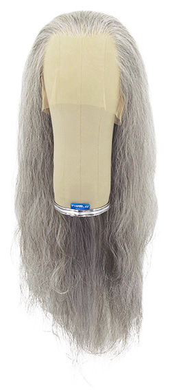 Woman Wig, 100% Hantied in Theatre Lace, Synthetic Hair 70cm (180gr), color Light Grey