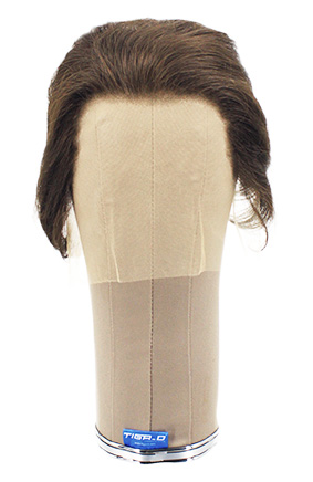 Man Wig, 100% Hantied in Theatre Lace, Synthetic Hair 1-10cm (38gr), color Medium Brown