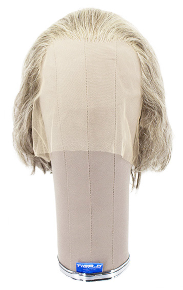 Man Wig, 100% Hantied in Theatre Lace front, Human Hair 9-25cm (101gr), color Grey