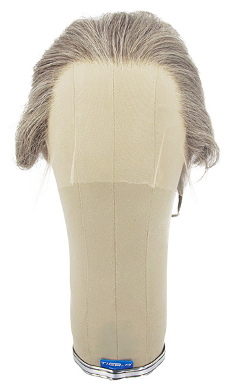 Man Wig, Back wefted Front Hantied in Hard Front, Synthetic Hair 9cm (48gr), color Grey