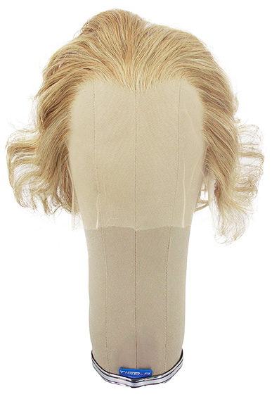 Woman Wig, 100% Hantied in Theatre Lace, Synthetic Hair 8-12cm (62gr), color Custom Light Brown