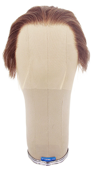 Man Wig, 100% Hantied in Theatre Lace front, Human Hair 3-10cm (50gr), color Dark Brown