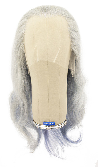 Woman Wig, 100% Hantied in Theatre Lace, Yak Hair 50cm (190gr), color Ice Blue