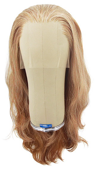 Woman Wig, Back wefted front hantied in Theatre Lace front, Synthetic Hair 47cm (233gr), color Custom Light Brown
