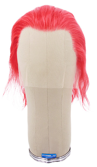 Woman Wig, 100% Hantied in Theatre Lace, Human Hair 18cm (81gr), color Red