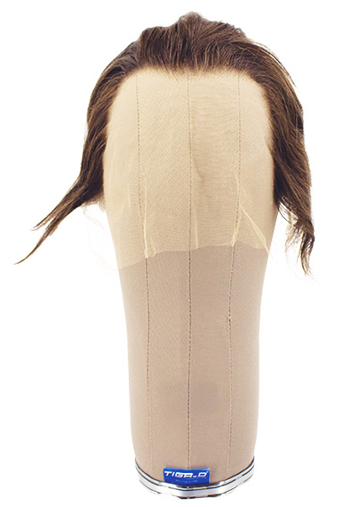 Man Wig, 100% Hantied in Theatre Lace, Human Hair 2-15cm (40gr), color Dark Brown