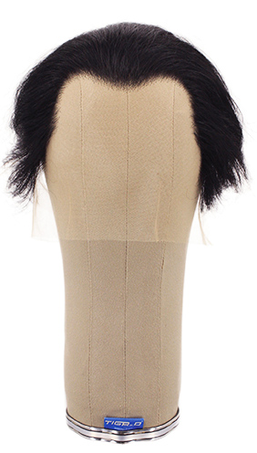 Man Wig, 100% Hantied in Theatre Lace, Synthetic Hair 2-22cm (47gr), color Black
