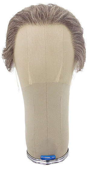 Man Wig, 100% Hantied in Film lace, Synthetic Hair (35gr),style, color Medium Grey