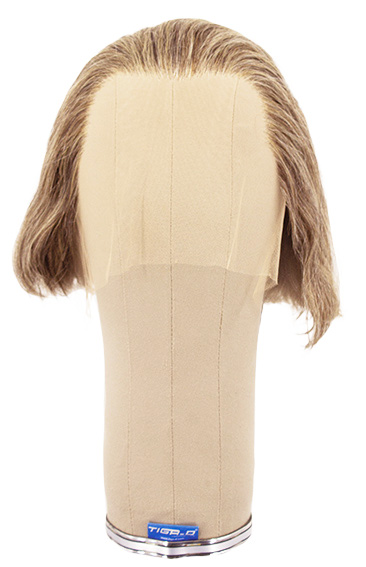 Man Wig, 100% Hantied in Theatre Lace, Human Hair 4-15cm (60gr), color Light Grey