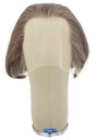 Woman Wig, Back wefted front hantied in Theatre Lace, Synthetic Hair 21cm (80gr), color Brown Grey
