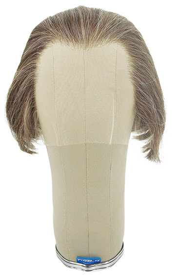 Woman Wig, Back Wefted front hantied in Theatre lace front, Synthetic Hair 10-22cm (87gr), color Brown Grey