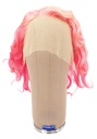 Woman Wig, 100% Hantied in Theatre lace, Human Hair 24cm (66 gr), color Custom Pink