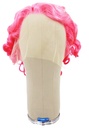 Woman Wig, 100% hantied in Theatre lace front, Human Hair (64gr), style, color Pink