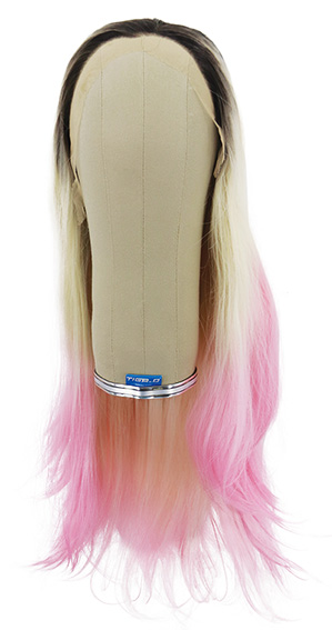Woman Wig, Back wefted front hantied in theatre china lace, Synthetic Hair 50-60cm (383gr), color Custom