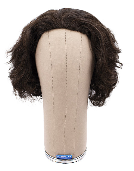Women Wig, 100% Hantied, Hard front, Synthetic hair 14-18cm (79gr) color Dark Brown