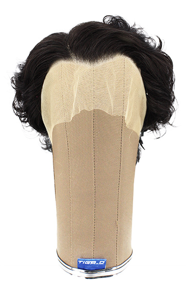 Man Wig, Back wefted Front Hand tied, Synthetic Hair