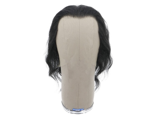 [SW-SR-ATB-F-191202-07] Film Lacefront Wig 100% handtied - Euro Hair,⌀57cm,Hair Length: 20cm Off Black 