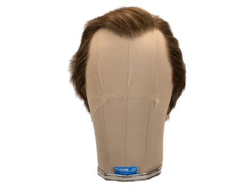 [SW-SR-ATB-080213A1] ATB men's film wig, braided with kn. Parting left 100% synthetic hair Ø59cm, brown