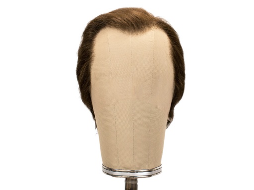 [SW-SR-ATB080213B4] ATB men's film wig, braided with kn. Parting left 100% synthetic hair Ø59cm, brown