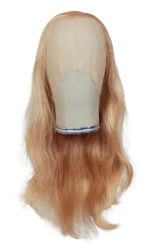 [TW-SR-ATB-T-KH479] Theaterperücke 100% handgeknüpft mit Tüllansatz -  Kunsthaar 40cm Blond