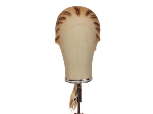 [TW-KA WIG] Theaterperücke 100% handgeknüpft mit Tüllansatz- 30cm Blond mit braunen Strähnen