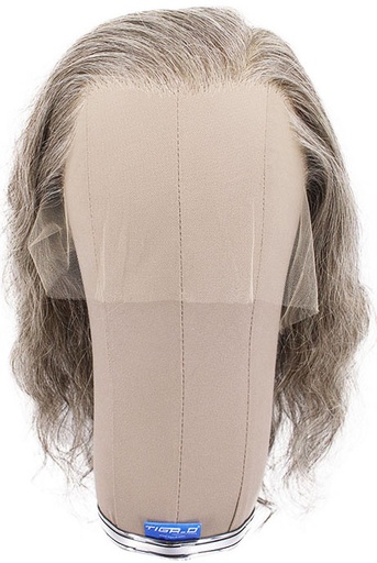 [SR-ATB-F-220405-03] ATB Film Lacefront Woman Wig 100% handtied – ⌀59cm,Best Remy Hair, 30cm-35cm,  Tritone Medium Grey