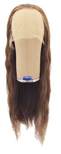 [ATB-REF-00040] Woman Wig, Back wefted Front Hantied  in Theatre lace, Synthetic Hair 60-78cm (185gr), color Dark Grey