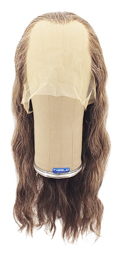 [ATB-REF-00068] Woman Wig, 100% Hantied in Theatre Lace, Synthetic Hair 45-51cm (133gr), color Light Grey