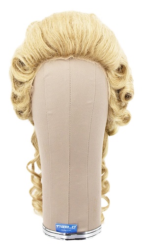 [ATB-REF-00107] Woman Wig, Back wefted Front Hantied in Theatre Lace,Synthetic Hair (261 gr), color Medium Brown
