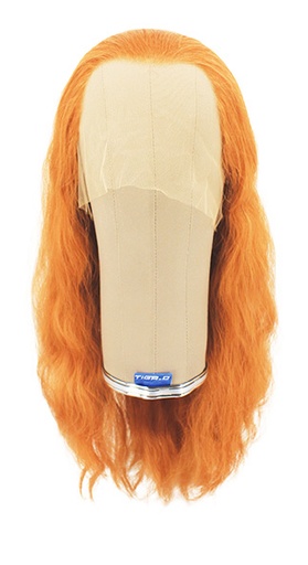 [ATB-REF-00125] Woman Wig, 100% Hantied in Theatre Lace, Synthetic Hair 47-49cm (116gr), color Iris Red