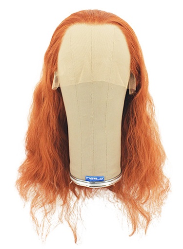 [ATB-REF-00131] Woman Wig, Back wefted Front Hantied in Theatre Lace, Synthetic Hair 35-53cm (133gr), color Mahogany