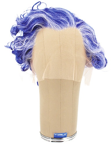 [ATB-REF-00160] Woman Wig, 100% Hantied in Termo Lace, Synthetic Hair 10-25cm (122gr), color Custom Blue