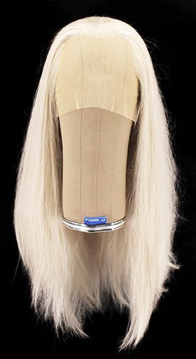 [ATB-REF-00175] Woman Wig, 100% Hantied in Theatre China Lace, Synthetic Hair 44-52 (135 gr),color White