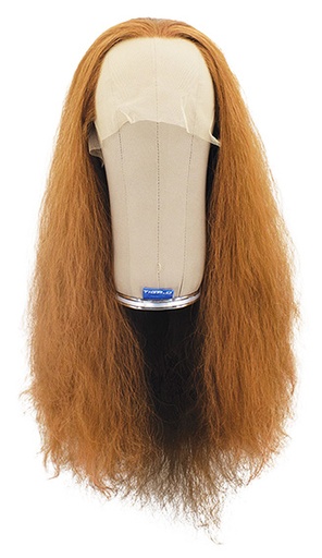 [ATB-REF-00178] Woman Wig, Back wefted Front Hantied in Theatre China Lace, Synthetic Hair 58-62cm (183gr), color Brown