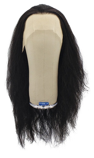 [ATB-REF-00180] Woman Wig, Back wefted Front Hantied in Theatre China Lace, Synthetic Hair 40-50cm (130gr), color Black