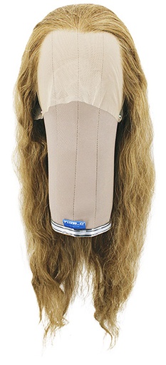 [ATB-REF-00184] Woman Wig, 100% Hantied in Theatre China Lace, Synthetic Hair 66cm (185gr), color Light Brown