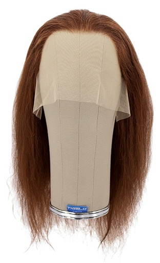 [ATB-REF-00185] Woman Wig, 100% Hantied in Theatre China Lace, Human Hair 35-40cm (141gr), color Irish Red