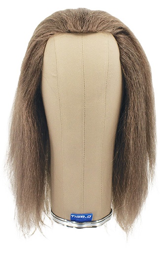 [ATB-REF-00187] Woman Wig, Back wefted Front Hantied in Hard front theatre lace, Yak Hair 30cm (139gr), color Dark Brown