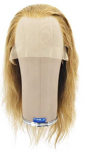[ATB-REF-00188] Woman Wig, 100% Hantied in Theatre China Lace, Synthetic Hair 40cm (148gr), color Light Brown