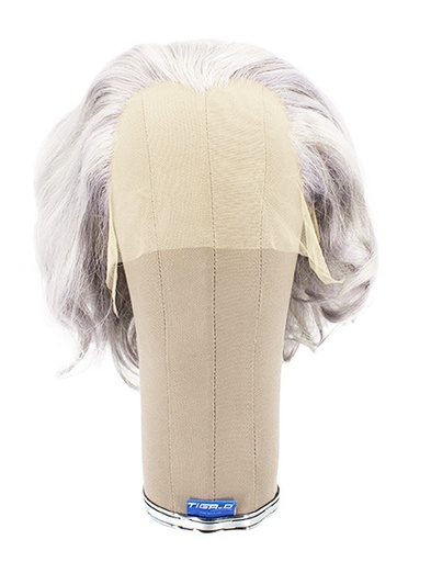 [ATB-REF-00191] Woman Wig, Back wefted Front Hantied in Theatre Lace, Synthetic Hair 12-22cm (122gr), color Purple