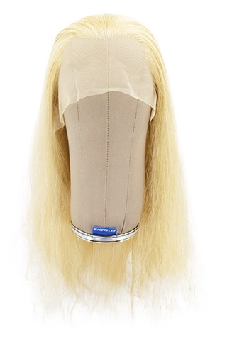 [ATB-REF-00195] Woman Wig, 100% Hantied in Theatre China Lace, Synthetic Hair 42-60cm (115gr), color Blonde