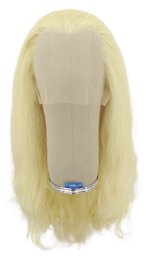 [ATB-REF-00212] Woman Wig, Back wefted front hantied in Theatre lace front, Synthetic Hair, 48-55cm (166gr), color Light Blonde