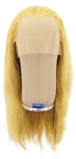 [ATB-REF-00415] Woman Wig, Back wefted Front Hantied in Theatre china lace, Human Hair 47cm (145gr), color Blond